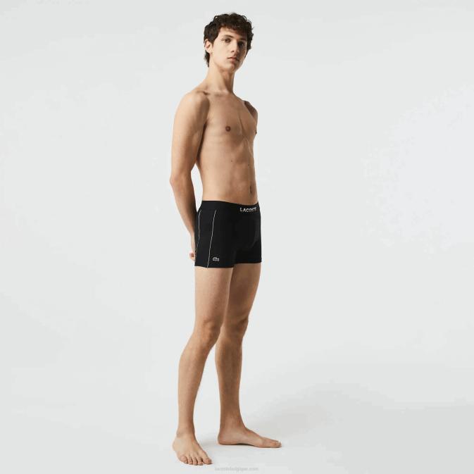 noir blanc 258 V6HV1557 Hommes Lacoste boxer en maille technique respirante