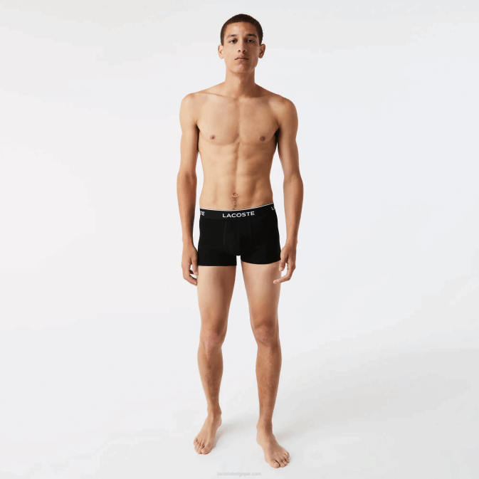 noir blanc gris chiné nua V6HV1372 Hommes Lacoste lot de 3 boxers casual