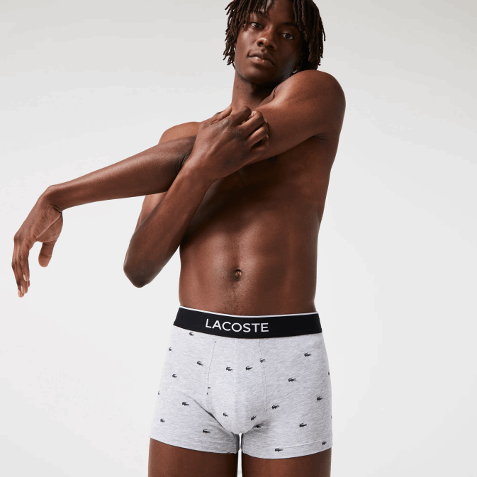 noir gris chine vdp V6HV1328 Hommes Lacoste lot de 3 boxers signature décontractés