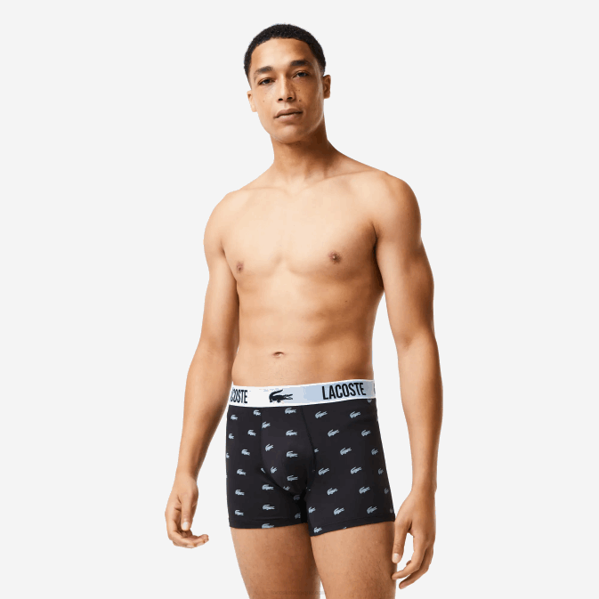 noir gris foncé blanc shq V6HV1561 Hommes Lacoste lot de 3 boxers en jersey de polyester recyclé