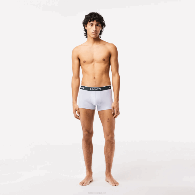 violet bleu marine gris chine ggj V6HV482 Hommes Lacoste lot de 3 boxers casual