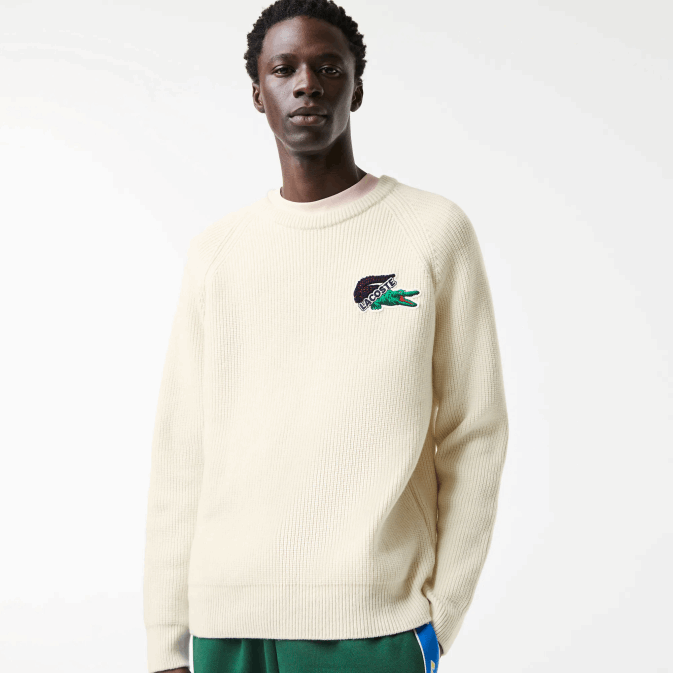 xfj blanc V6HV1381 Hommes Lacoste pull crocodile