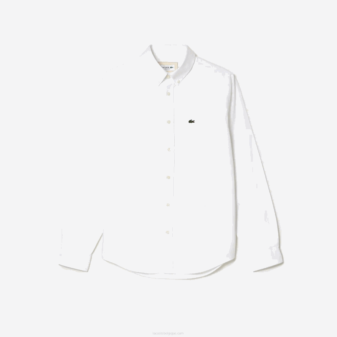 blanc 001 V6HV506 Hommes Lacoste chemise en coton oxford à col boutonné
