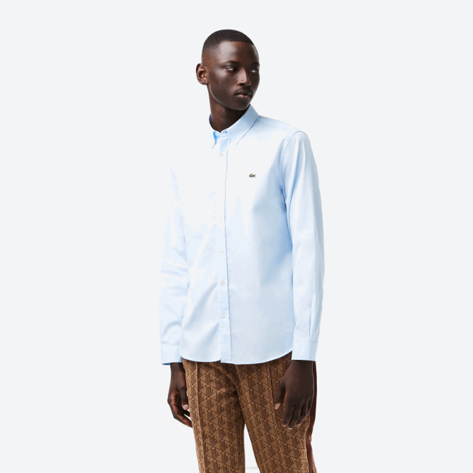 hbp bleu V6HV1493 Hommes Lacoste chemise coupe classique en coton premium