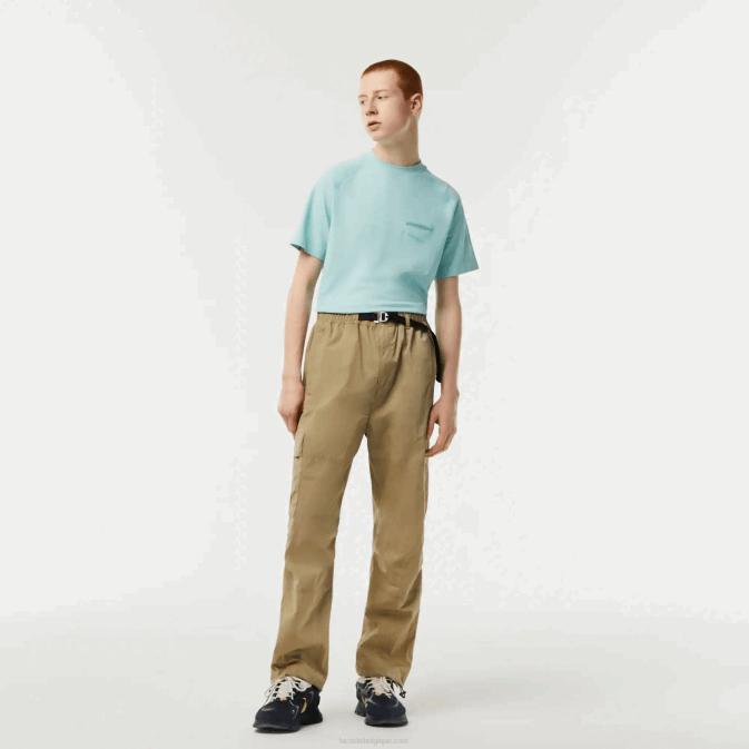 beige cb8 V6HV22 Hommes Lacoste pantalon de survêtement déperlant coupe décontractée