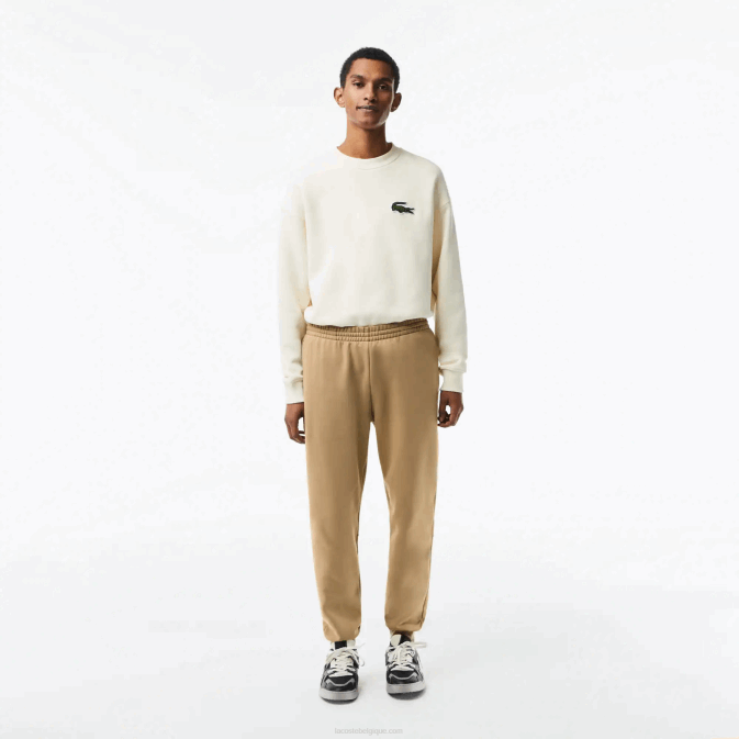beige cb8 V6HV350 Hommes Lacoste pantalon de survêtement fuselé en polaire