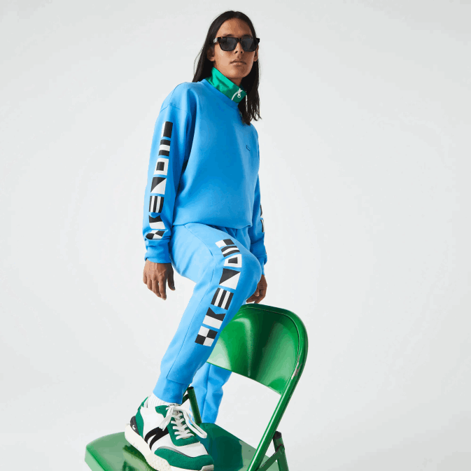 bleu 4xa V6HV1045 Hommes Lacoste pantalon de survêtement à imprimé réfléchissant