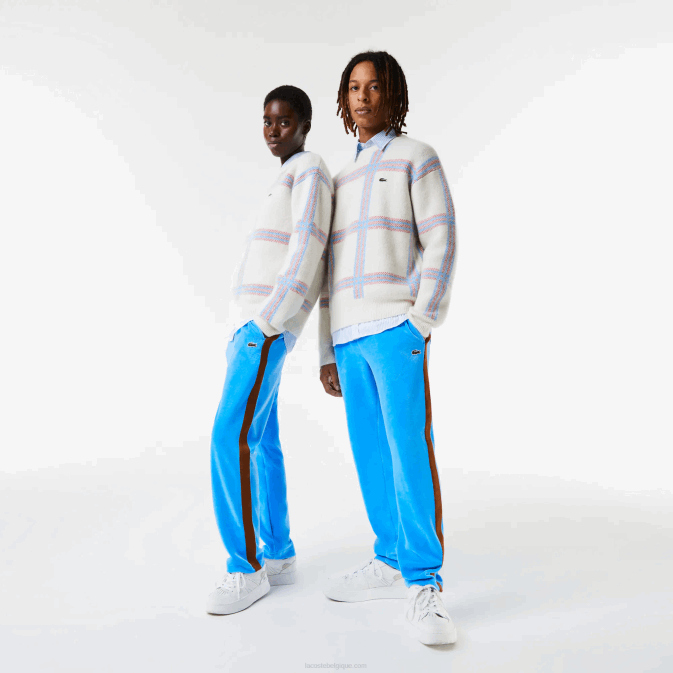 bleu 4xa V6HV1103 Hommes Lacoste pantalon de survêtement à bande contrastante