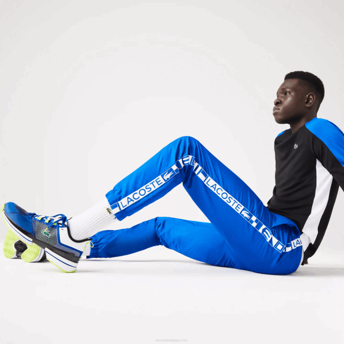 bleu k1q V6HV1087 Hommes Lacoste pantalon de survêtement de tennis à imprimés latéraux sport