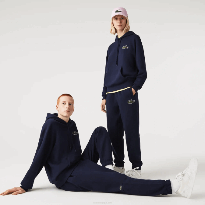 bleu marine 166 V6HV1049 Hommes Lacoste pantalon de jogging en molleton de coton bio