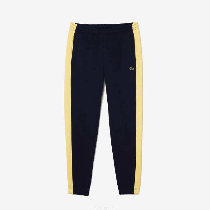 bleu marine jaune 144 V6HV1059 Hommes Lacoste pantalon de jogging à bandes contrastantes