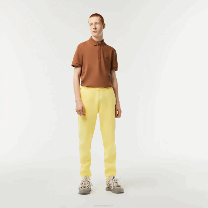 jaune 107 V6HV349 Hommes Lacoste pantalon de survêtement fuselé en polaire