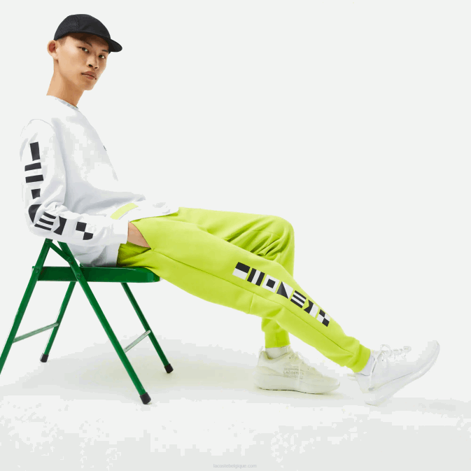 jaune 90v V6HV1046 Hommes Lacoste pantalon de survêtement à imprimé réfléchissant