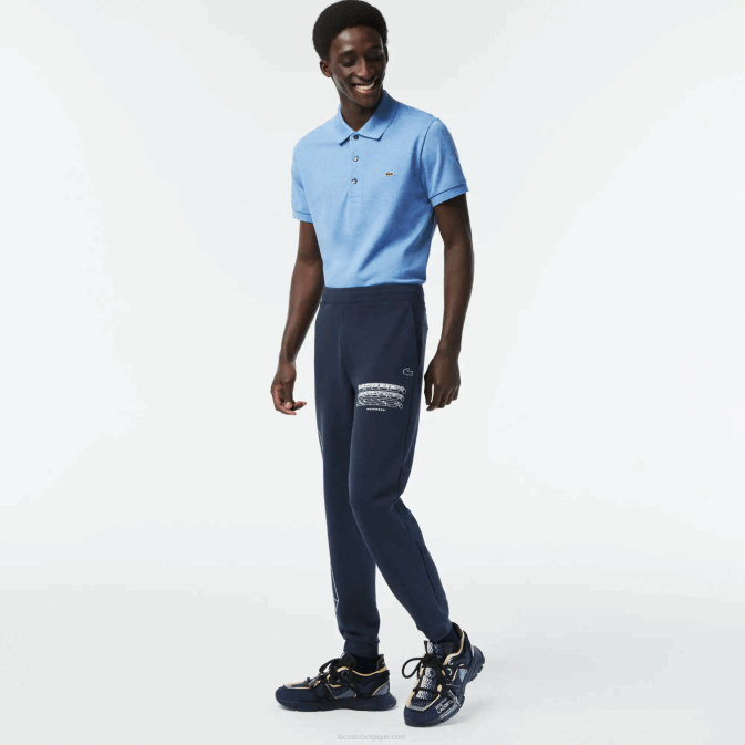 kxe bleu V6HV344 Hommes Lacoste pantalon de survêtement coupe slim