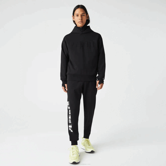 noir 031 V6HV1043 Hommes Lacoste pantalon de survêtement à imprimé réfléchissant