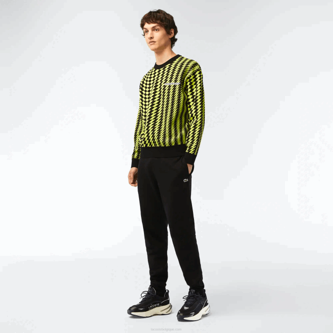 noir 031 V6HV347 Hommes Lacoste pantalon de survêtement fuselé en polaire