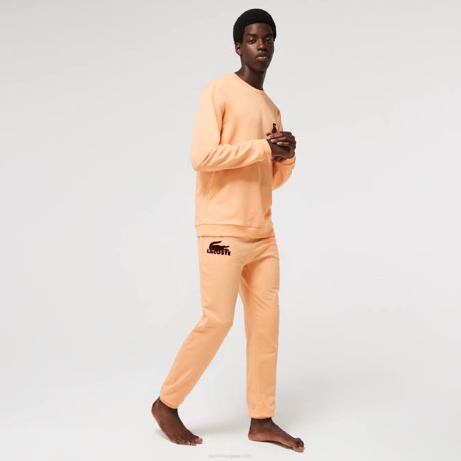 orange clair bordeaux rz6 V6HV1478 Hommes Lacoste pantalon de jogging en molleton de coton