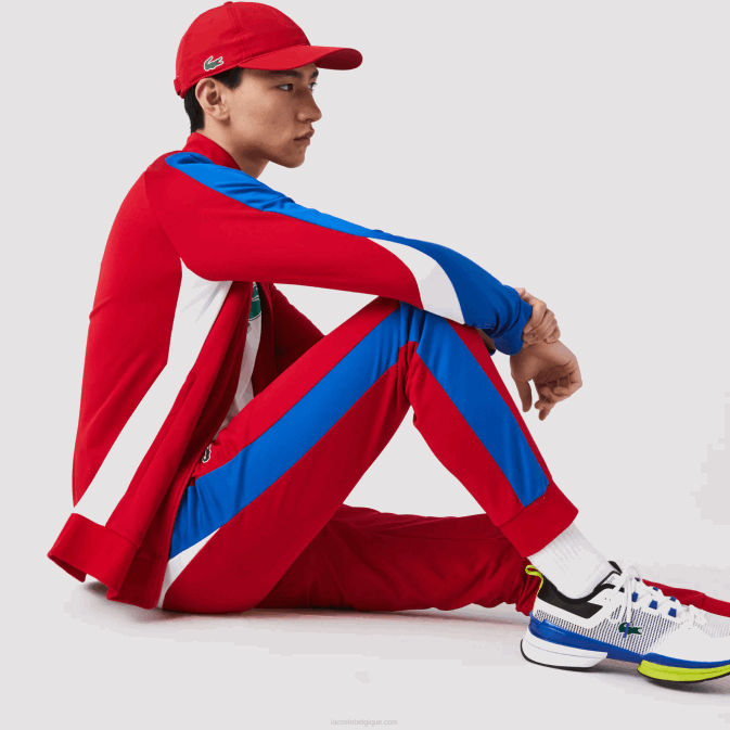 rouge bleu blanc w50 V6HV992 Hommes Lacoste pantalon de survêtement de tennis résistant à la course