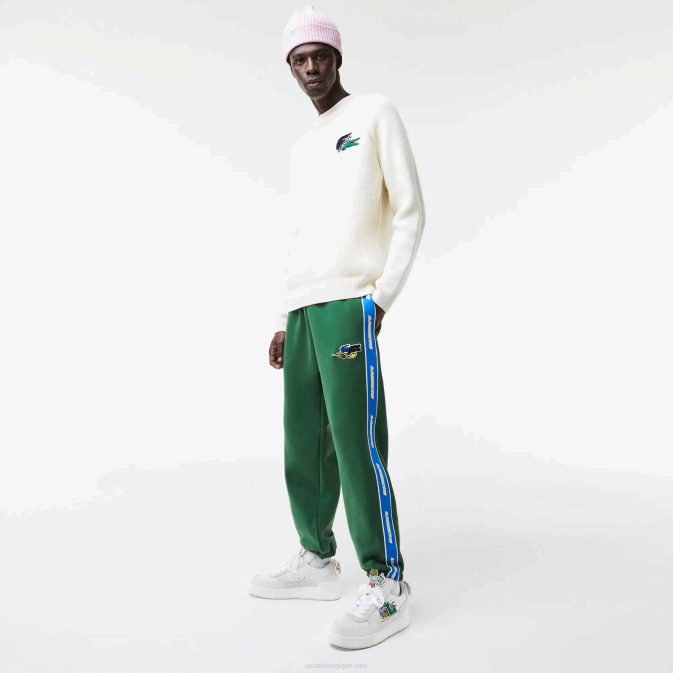 vert 132 V6HV1026 Hommes Lacoste pantalon de survêtement à bande de marque