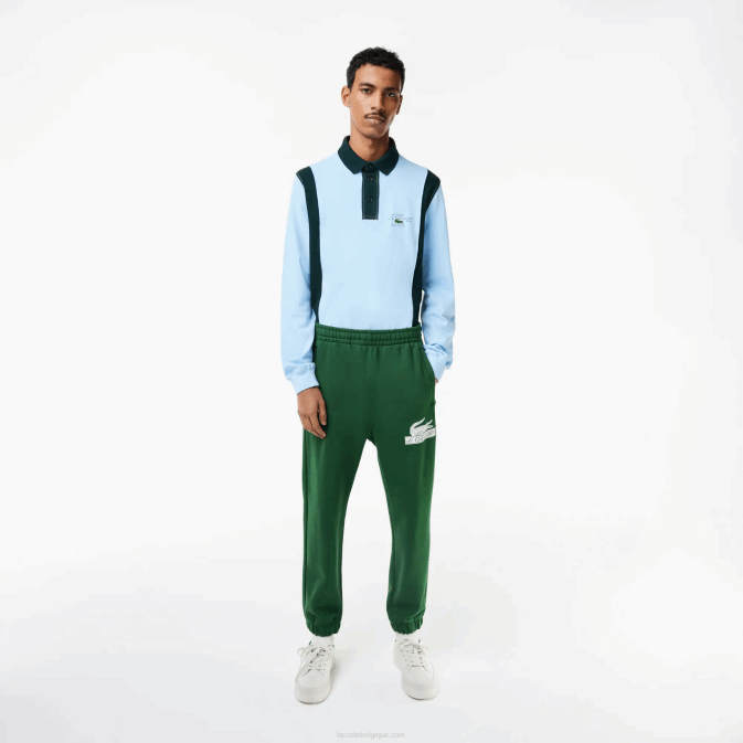 vert 132 V6HV292 Hommes Lacoste pantalon de survêtement en coton bio