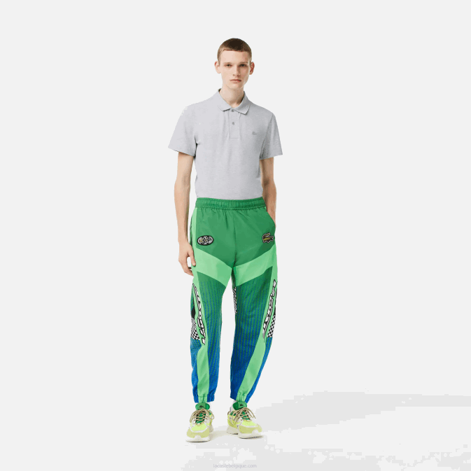 vert bleu chy V6HV338 Hommes Lacoste pantalon de jogging à imprimé damier ombré