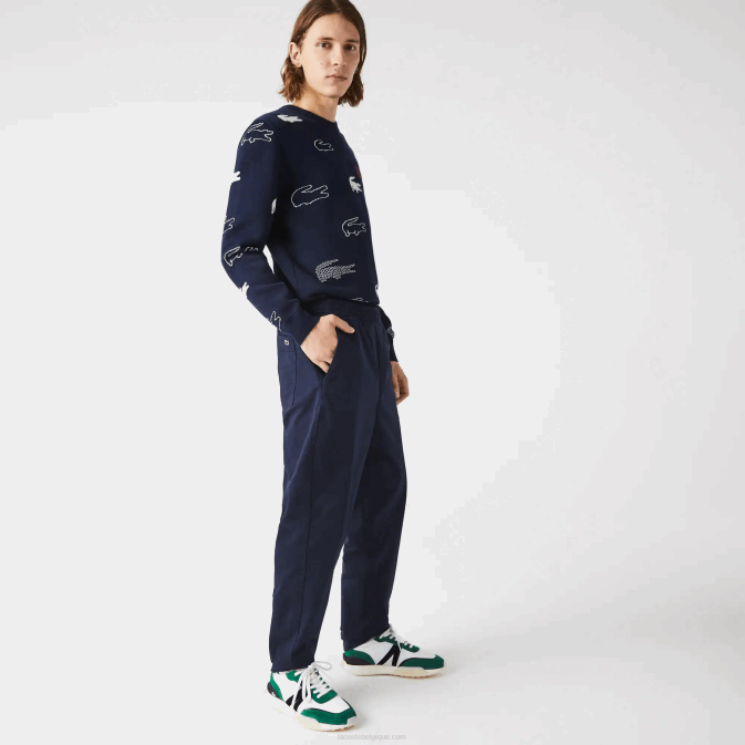 bleu marine 166 V6HV1164 Hommes Lacoste pantalon de jogging en coton stretch
