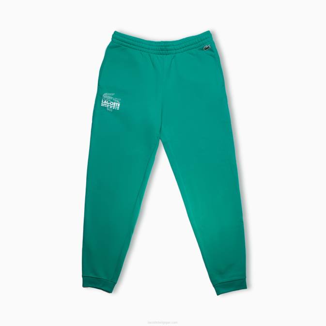 hd2 vert V6HV1094 Hommes Lacoste pantalon de jogging en molleton de coton avec logo crocodile