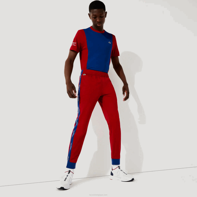 rouge bleu blanc zt4 V6HV1142 Hommes Lacoste pantalon de jogging sport piqué