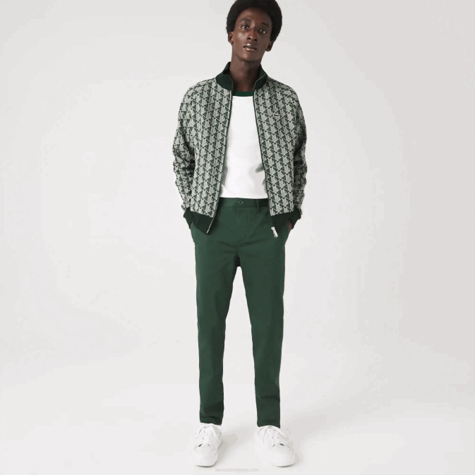 vert 5hx V6HV1655 Hommes Lacoste nouveau pantalon slim classique en coton stretch