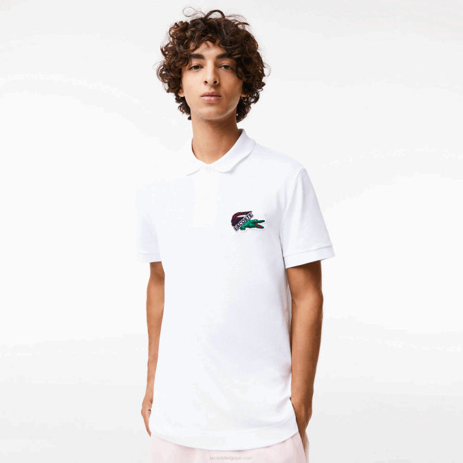 blanc 001 V6HV575 Hommes Lacoste polo piqué de coton bio