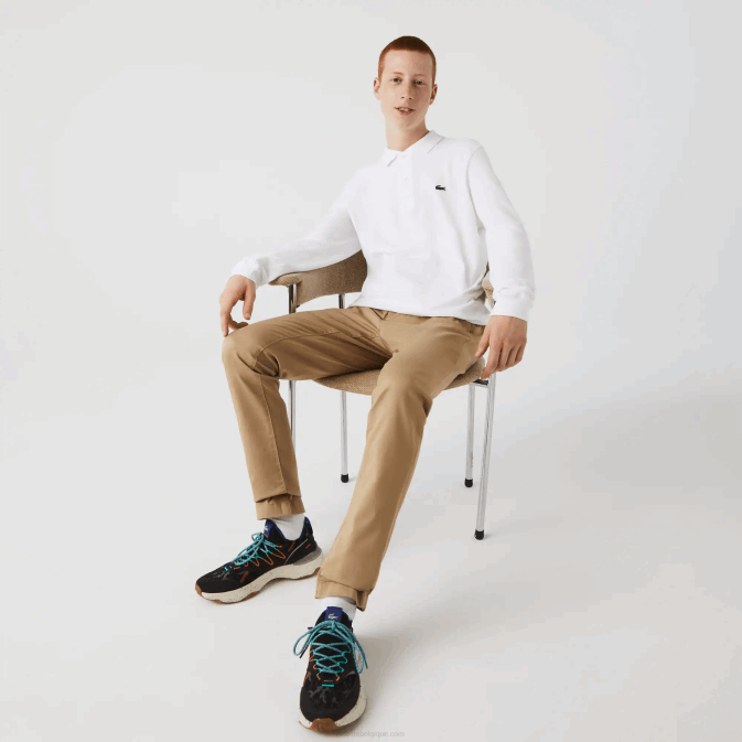 blanc 001 V6HV644 Hommes Lacoste polo à manches longues original l.12.12