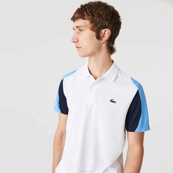 blanc bleu marine 5yp V6HV556 Hommes Lacoste polo de tennis en piqué anti-dérapant sport regular fit