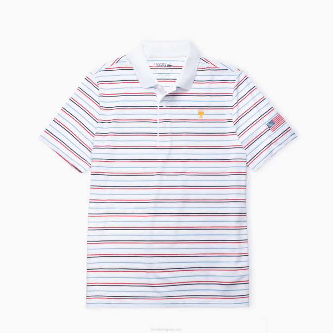 blanc bleu marine rouge t57 V6HV1230 Hommes Lacoste polo à rayures sport coupe des présidents
