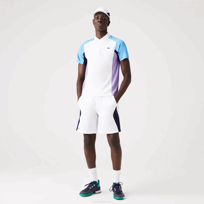 blanc bleu marine violet 6hu V6HV779 Hommes Lacoste polo de tennis sport thermorégulateur en piqué