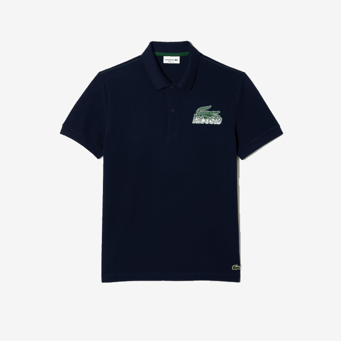 bleu marine 166 V6HV100 Hommes Lacoste polo en mini piqué de coton