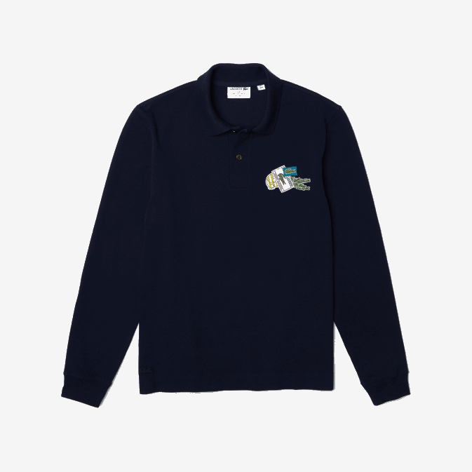 bleu marine 166 V6HV1261 Hommes Lacoste polo à badge comique crocodile