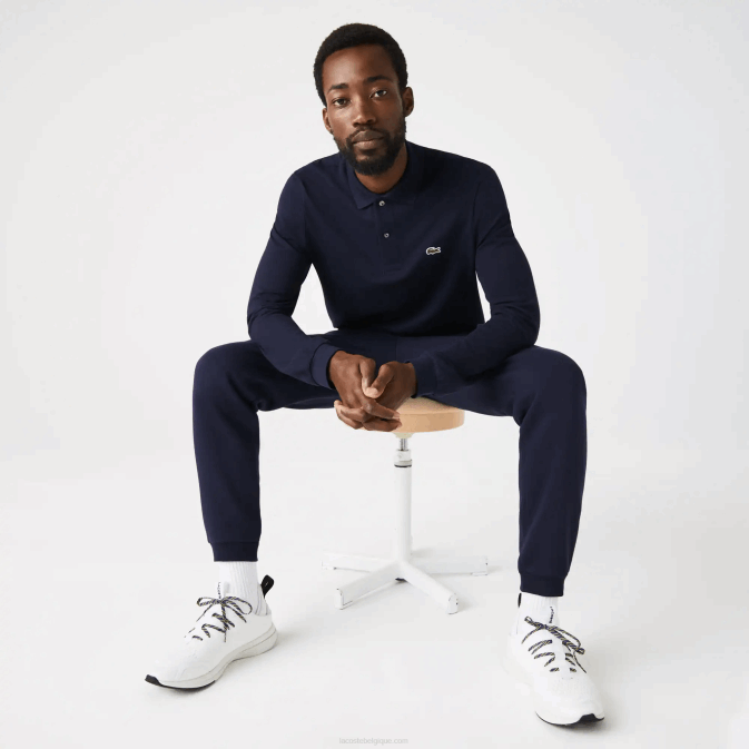 bleu marine 166 V6HV646 Hommes Lacoste polo à manches longues original l.12.12