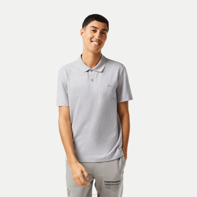 gris chiné cca V6HV175 Hommes Lacoste polo en piqué de coton respirant Active Movement