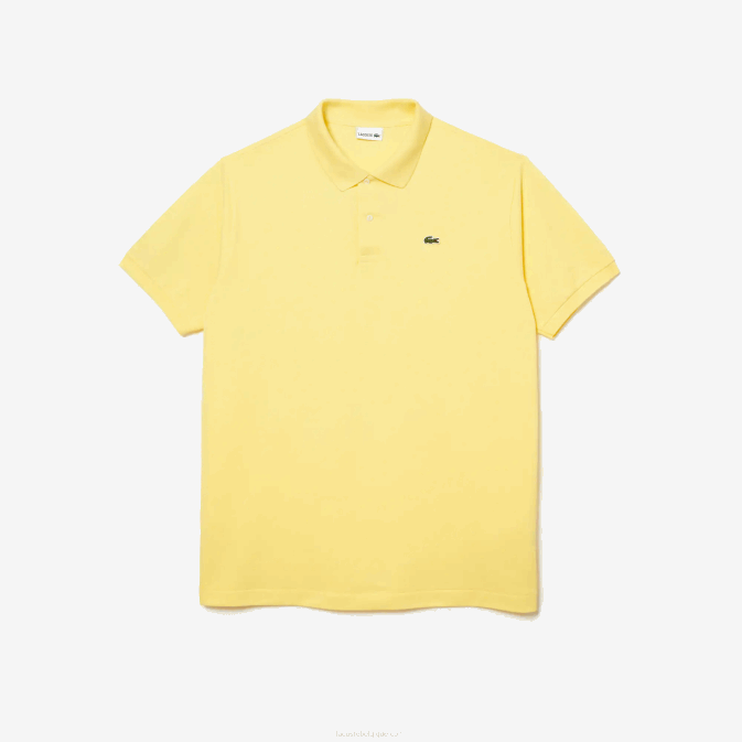 jaune 107 V6HV186 Hommes Lacoste polo en coton petit piqué - grande taille - long