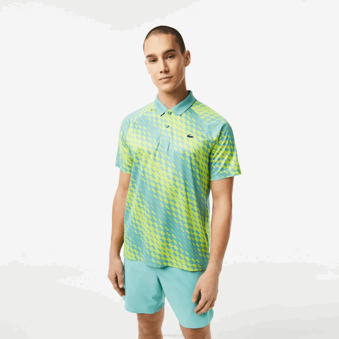 menthe zli V6HV111 Hommes Lacoste polo tennis x novak djokovic fan version