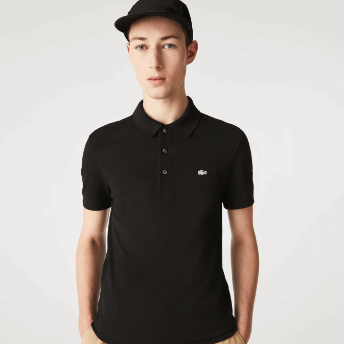 noir 031 V6HV565 Hommes Lacoste polo stretch petit piqué coupe slim