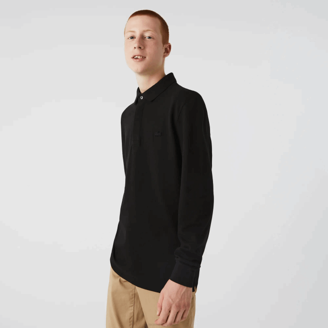 noir 031 V6HV667 Hommes Lacoste polo en piqué de coton stretch à manches longues smart paris