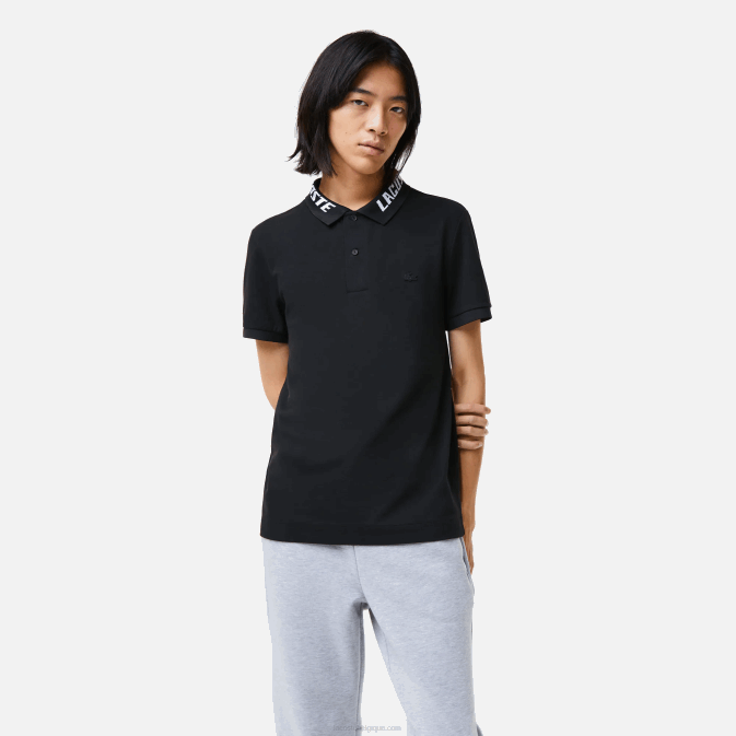 noir 031 V6HV777 Hommes Lacoste polo slim en piqué stretch à logo