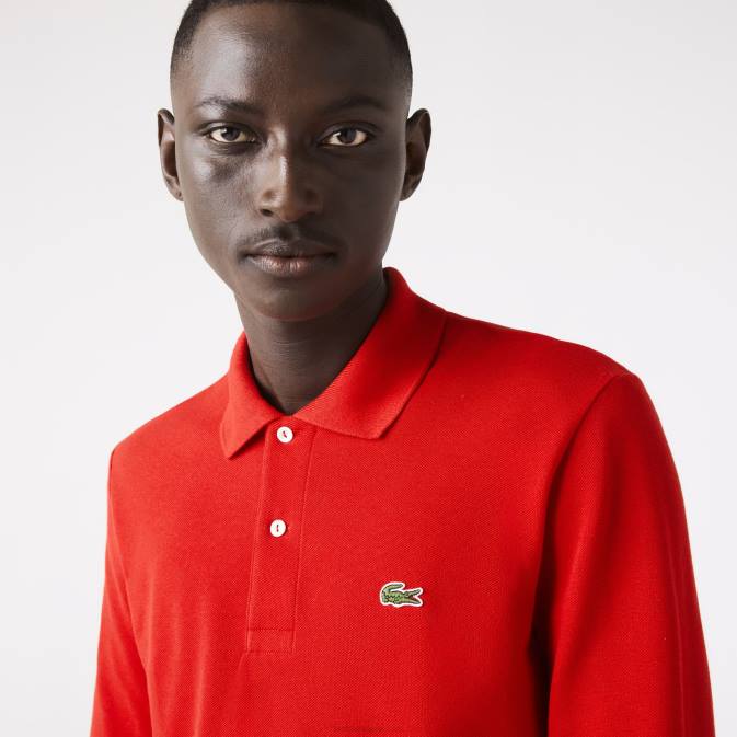 rouge 240 V6HV727 Hommes Lacoste polo à manches longues original l.12.12