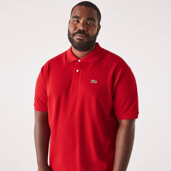 rouge 240 V6HV734 Hommes Lacoste polo en coton petit piqué - grande taille - grand