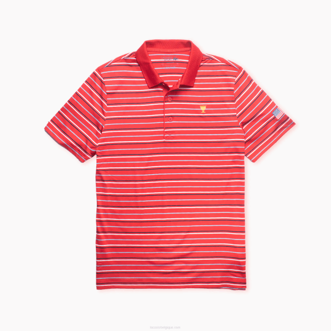 rouge bleu marine blanc t73 V6HV1228 Hommes Lacoste polo à rayures sport coupe des présidents