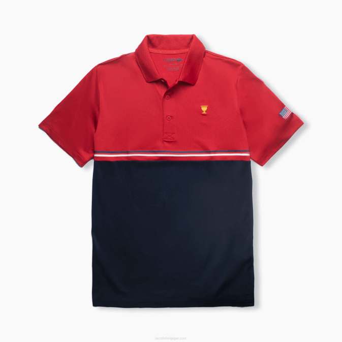 rouge bleu marine blanc t7r V6HV1215 Hommes Lacoste polo de sport de la coupe des présidents