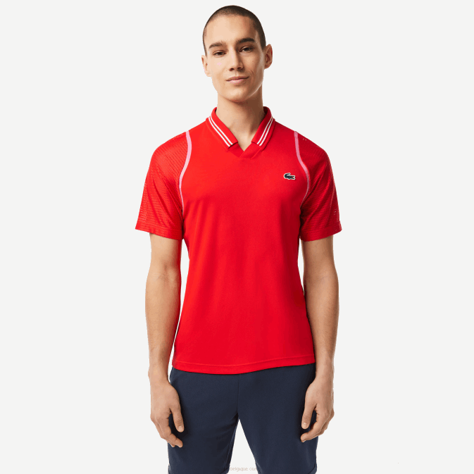 s5h rouge V6HV233 Hommes Lacoste polo tennis x daniil medvedev