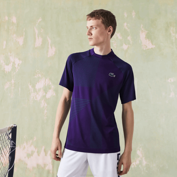 violet vert xd4 V6HV773 Hommes Lacoste polo de tennis sport coupe slim sans coutures