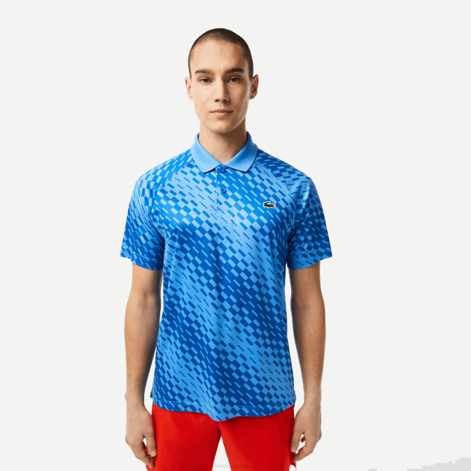 yiq bleu V6HV108 Hommes Lacoste polo tennis x novak djokovic fan version